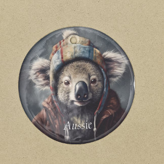 Adorno De Cerámica Koala con gorro de invierno, personalizable