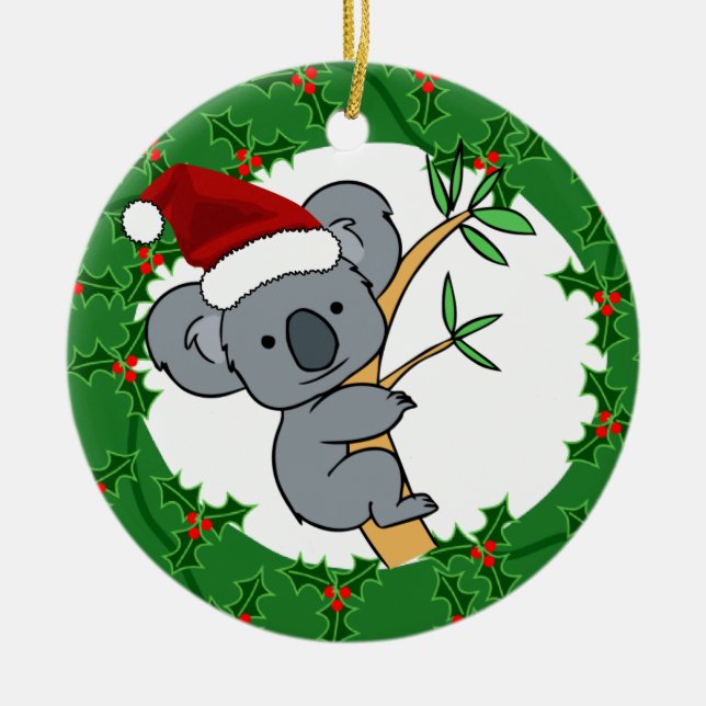 Adorno De Cerámica Koala de Santa - Dinkum justo (Frente)