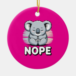 Adorno De Cerámica Koala Dormido Adorable “No” Divertido Cartoon