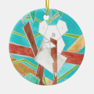 Adorno De Cerámica Koala en árbol Arte abstracto original
