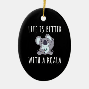 Adorno De Cerámica Koala - La Vida Es Mejor Con Un Koala