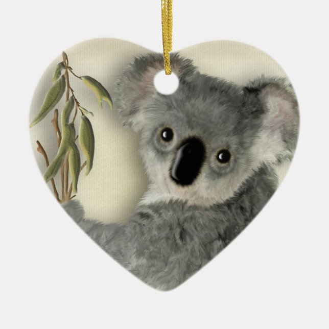 Adorno De Cerámica Koala linda personalizada (Frente)