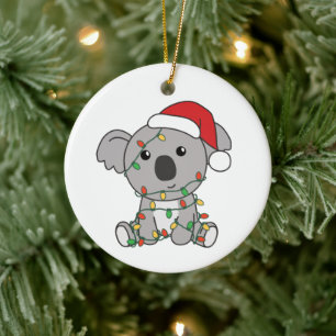 Adorno De Cerámica Koala Navidades Animales de Invierno Koalas