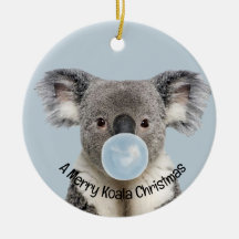 Koala saludando a Navidades de chicle azules