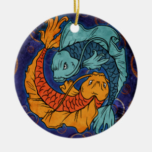 Adorno De Cerámica Koi Fish