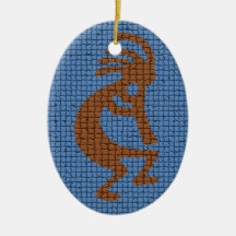 Kokopelli con estampado de mosaico de flauta