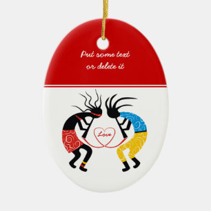 Adorno De Cerámica Kokopelli Love