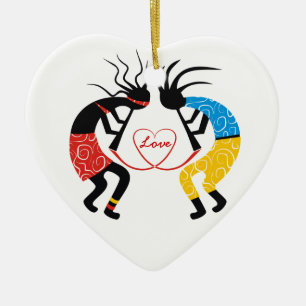Adorno De Cerámica Kokopelli Love