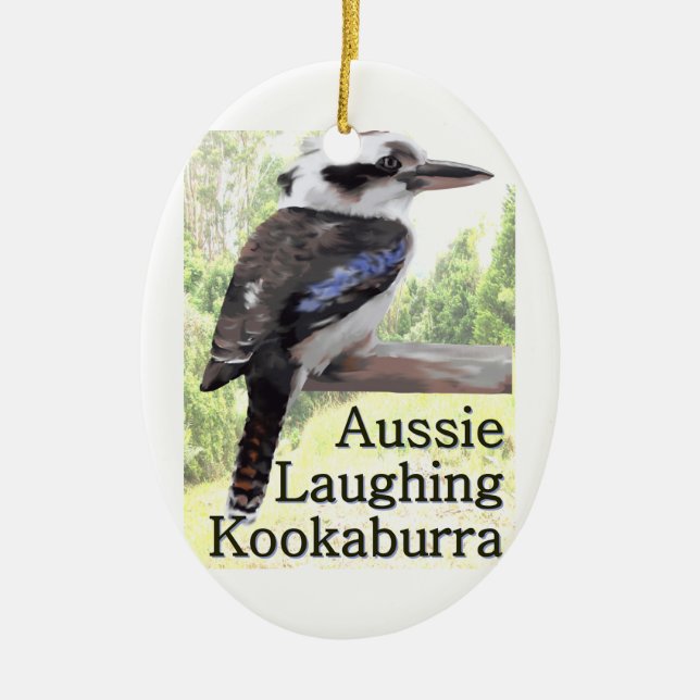 Adorno De Cerámica Kookaburra de risa australiano (Frente)