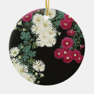 Adorno De Cerámica Koson Chrysanthemum Jardín Flores Japonesas