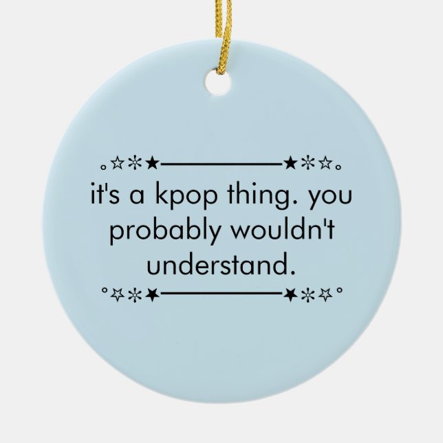 Adorno De Cerámica Kpop estético adolescente azul (Frente)