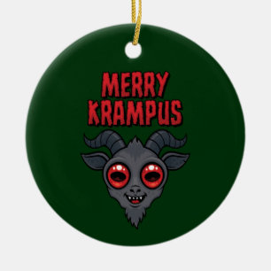 Adorno De Cerámica Krampus Alegre y Espeluznante