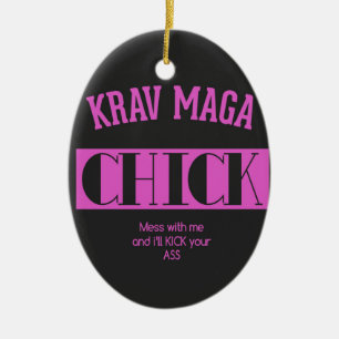 Adorno De Cerámica Krav Maga Chick - Métete conmigo
