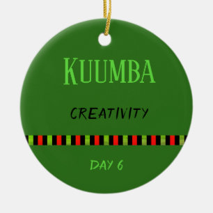 Adorno De Cerámica Kuumba - Día de Kwanzaa 6 Verde