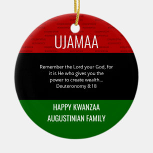 Adorno De Cerámica Kwanzaa UJAMAA