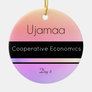 Adorno De Cerámica Kwanzaa Ujamaa Naranja morado Día negro 4