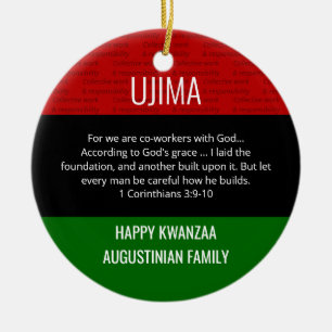 Adorno De Cerámica Kwanzaa UJIMA
