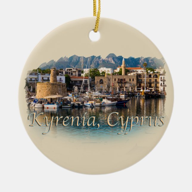 Adorno De Cerámica Kyrenia, Chipre: Puerto (Frente)