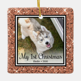 Adorno De Cerámica La 1ª Navidad del cachorro 2 Foto