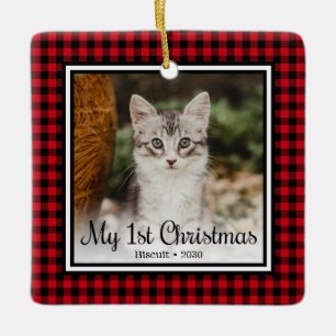 Adorno De Cerámica La 1ª Navidad del gatito