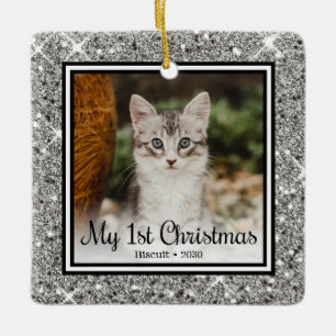 Adorno De Cerámica La 1ª Navidad del gatito