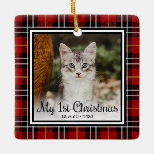 Adorno De Cerámica La 1ª Navidad del gatito