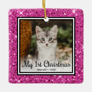 Adorno De Cerámica La 1ª Navidad del gatito