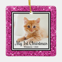 Adorno De Cerámica La 1ª Navidad del gatito 2 Foto