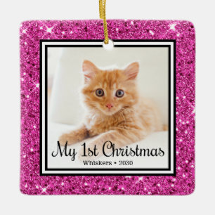 Adorno De Cerámica La 1ª Navidad del gatito 2 Foto