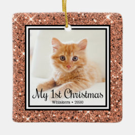 Adorno De Cerámica La 1ª Navidad del gatito 2 Foto