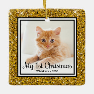 Adorno De Cerámica La 1ª Navidad del gatito 2 Foto