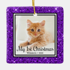 Adorno De Cerámica La 1ª Navidad del gatito 2 Foto