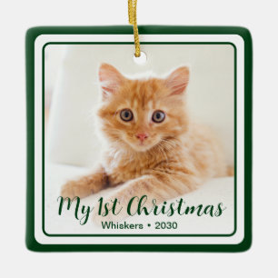 Adorno De Cerámica La 1ª Navidad del gatito 2 Foto