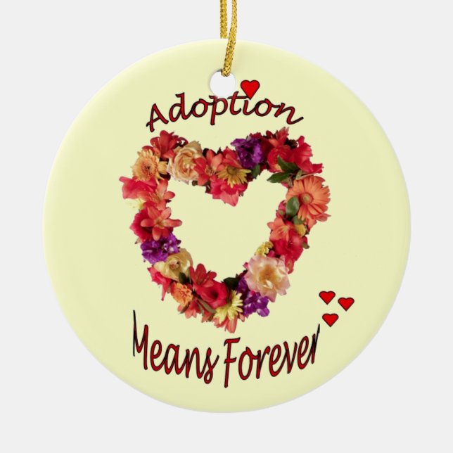 Adorno De Cerámica La adopción adorna para siempre (Frente)