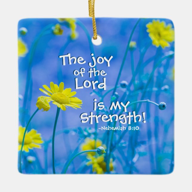 Adorno De Cerámica La alegría de Jehovah es mi fuerza, Navidades (Anverso)