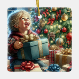 Adorno De Cerámica La alegría de la vintage víspera de Navidad person