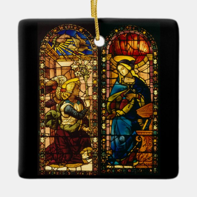 Adorno De Cerámica La Anunciación En Varios Colores (Anverso)