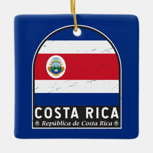 Adorno De Cerámica La bandera de Costa Rica tiene mal sabor (Anverso)