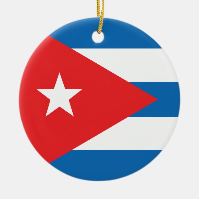 Adorno De Cerámica La bandera de Cuba (Frente)