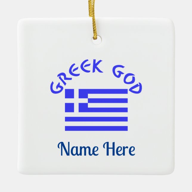 Adorno De Cerámica La bandera de Dios griega de Grecia personalizada (Anverso)