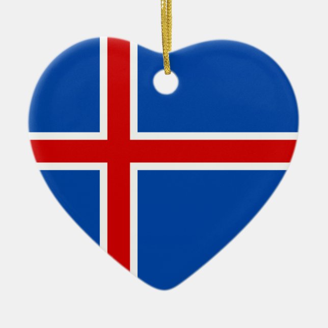 Adorno De Cerámica La bandera de Islandia (Frente)