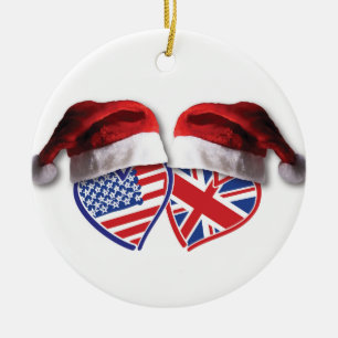 Adorno De Cerámica La bandera de los Estados Unidos y el Reino Unido