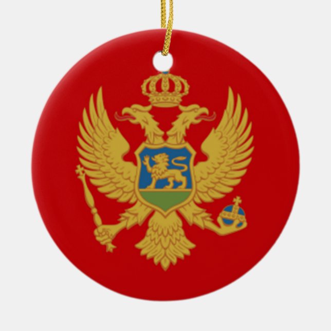 Adorno De Cerámica La bandera de Montenegro (Frente)