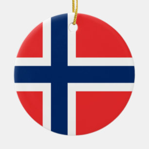 Adorno De Cerámica La bandera de Noruega - Escandinavia