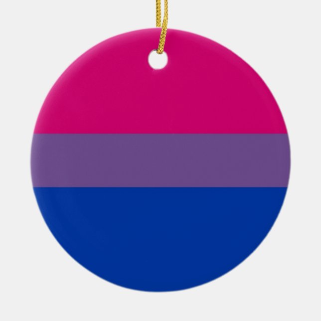 Adorno De Cerámica La bandera del BI vuela para el orgullo bisexual (Frente)