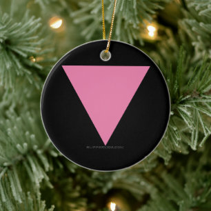 Adorno De Cerámica La bandera del triángulo rosa de SlipperyJoe's sím