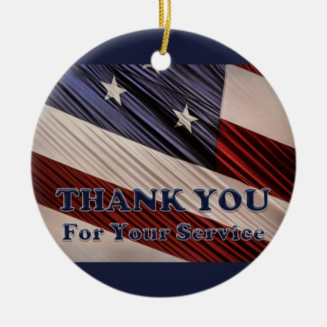 Adorno De Cerámica La bandera patriótica de los veteranos militares d (Frente)