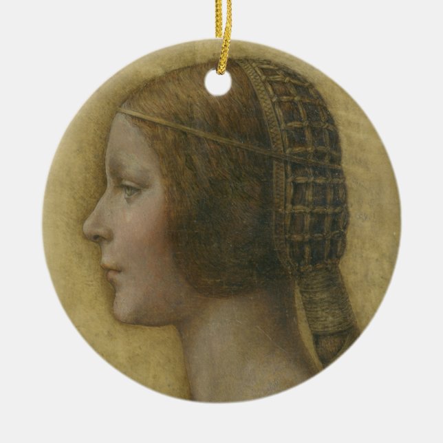 Adorno De Cerámica La bella princesa (de Leonardo da Vinci) (Frente)