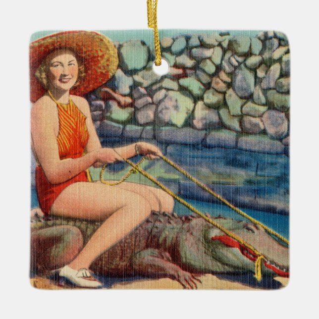 Adorno De Cerámica La belleza y la bestia del lagarto (Anverso)