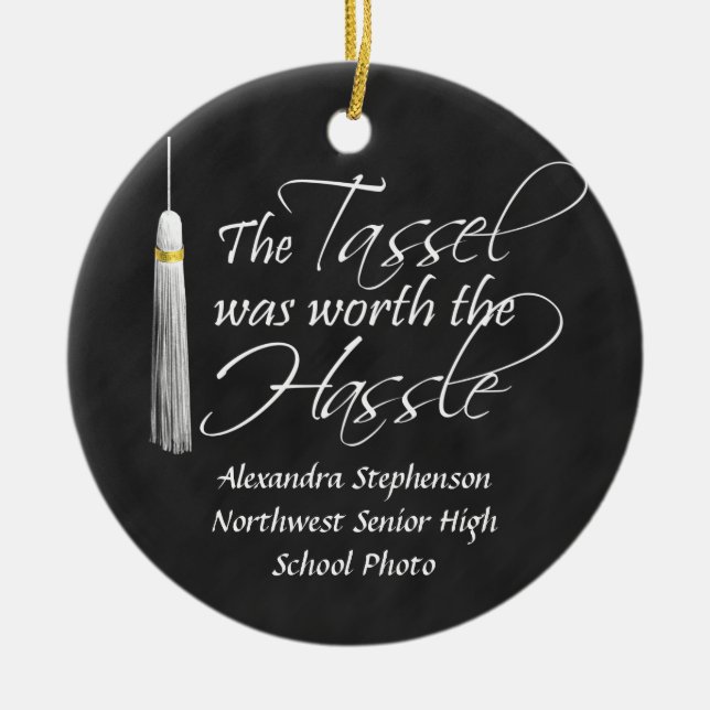 Adorno De Cerámica La borla valió el molestia (Frente)